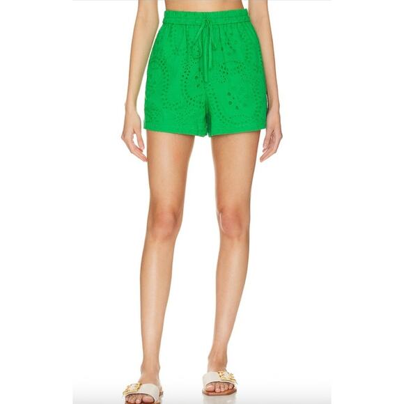 Sanctuary Pants - SANCTUARY Shorts Size L NEW Elastic Waist Green Easy Pull on Short Eyelet Lace